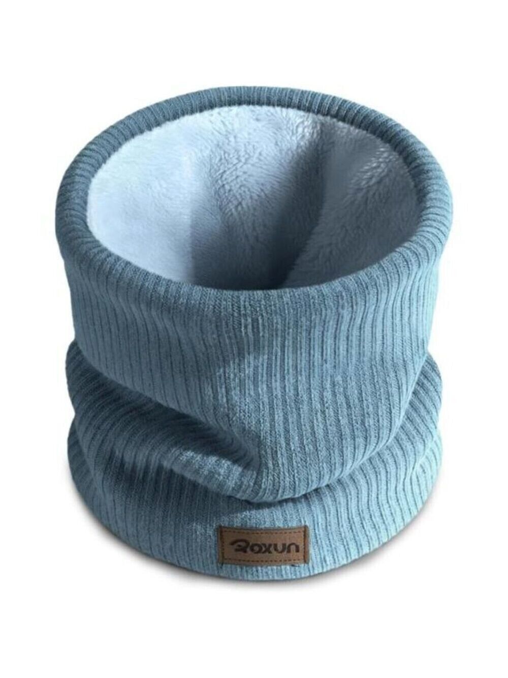 Light Blue Winter Neck Gaiter – Thick Fleece Ski Neck Warmer for Men/Women
